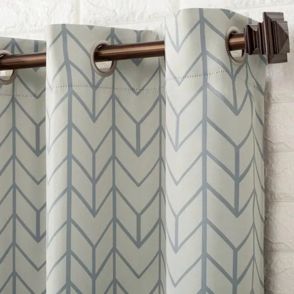 Sun Zero Kenwood Chevron Blackout Grommet Curtain Panel; Set of 3 40x84”